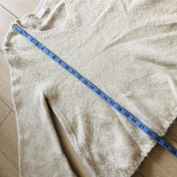 Oak + Fort Wool Blend Bell Sleeve Sweater in Cream - Picture 10 of 10